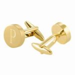 Gold Cufflinks for Groomsmen - Single Initial