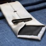 Matching gunmetal tie clips for the groomsmen