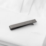 Personalized Groomsmen Gunmetal Tie Clip (Gift Boxed)