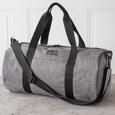 Duffle bag store with initials