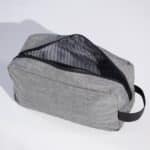 Interior of grey dopp kit