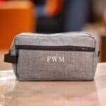 QUICK TRIPPER Personalized Grey Toiletry Travel Bags