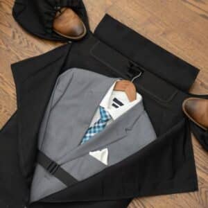 The spacious interior of the Suit Saver measures 39″ x 22 when fully open with plenty of room to accommodate suits of any size.