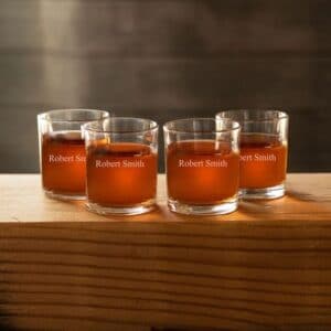 Set of 4 Personalized Lowball Glasses