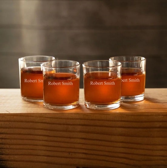 Whiskey Business Engraved Groomsmen Whiskey Rocks Glasses