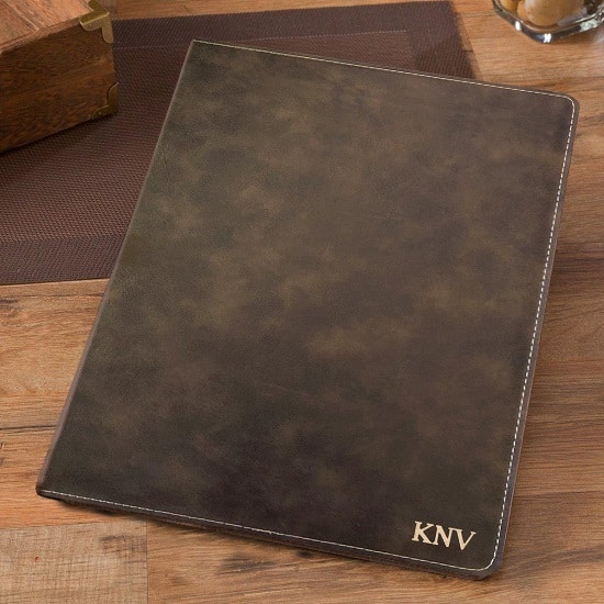Personalized Leather Portfolio with Notepad
