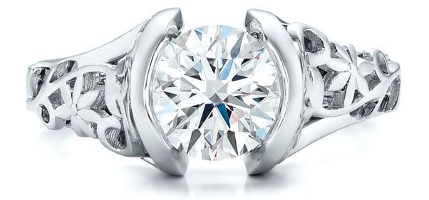 custom filigree diamond engagement ring
