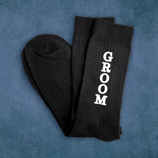 Groom Black Wedding Socks