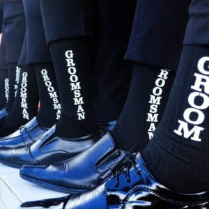Black Matching Wedding Socks for the Groom and Groomsmen