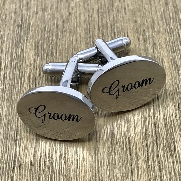 Engraved Groom Cufflinks
