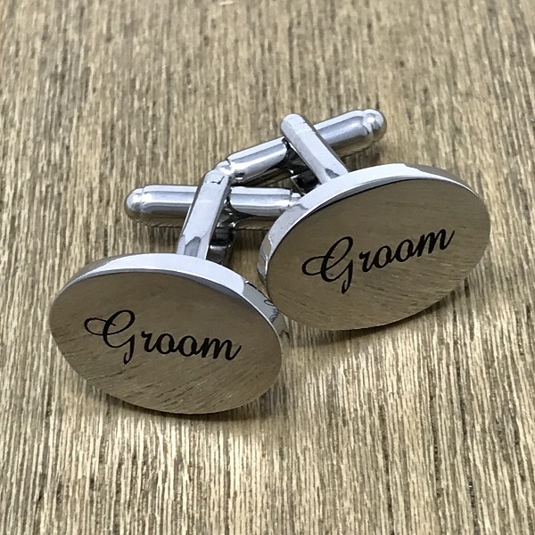 9 mm Nickel Bullet Engraved Personalized Bullet Cufflinks Wedding Gift Groomsman Best Man