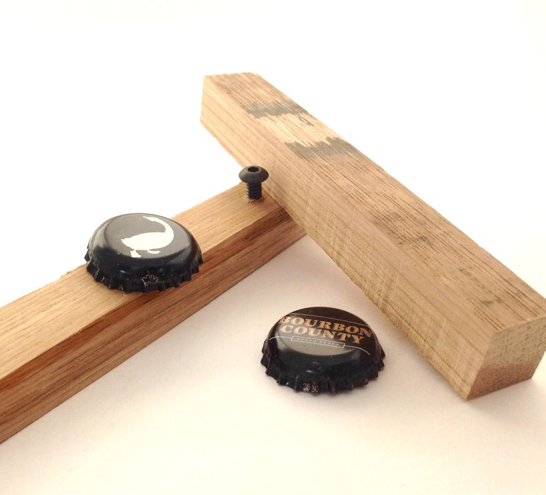 etsy bottle opener made from bourbon wood staves for groomsmen