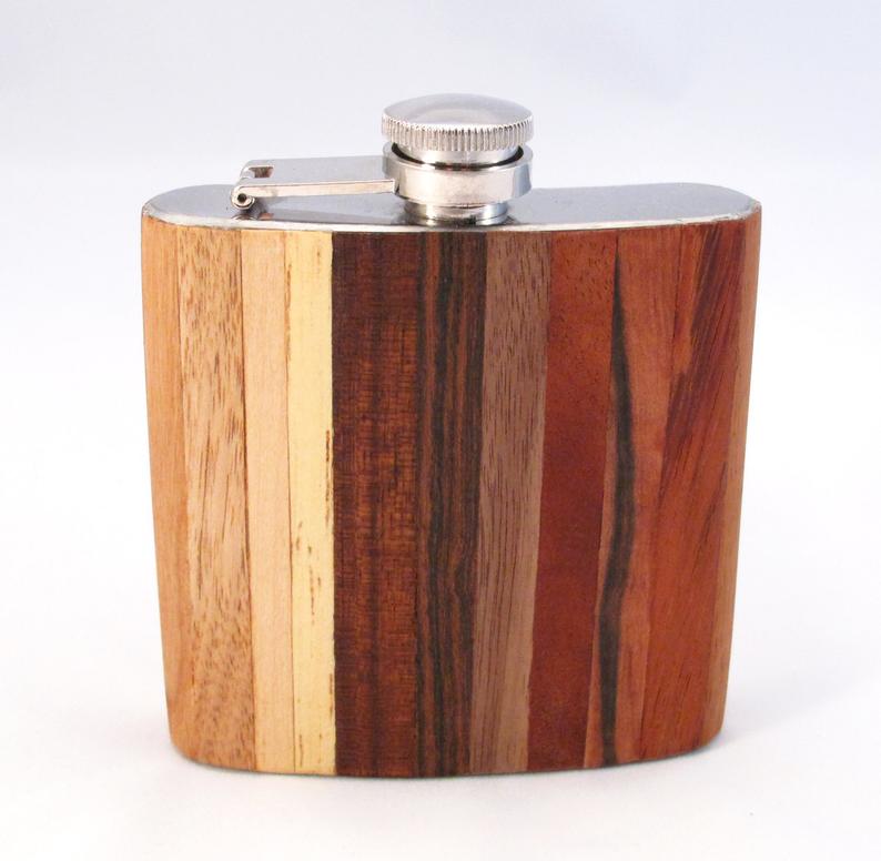 exotic wood flask from etsy