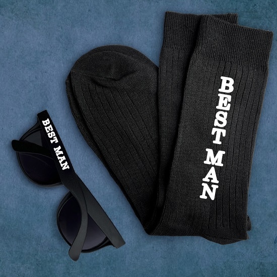Best Man Sunglasses and Socks Gift Set