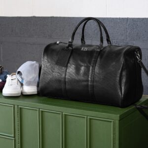 The Maverick Vegan Leather Men's Duffle Bag in Black
