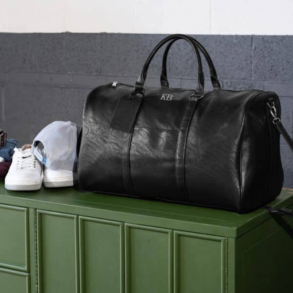 The Maverick Vegan Leather Men's Duffle Bag in Black