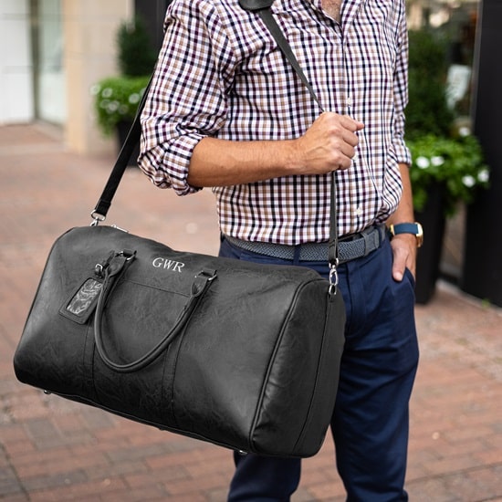 thumbnail image 2 of Full Grain Leather Duffel Bag Personalized Leather Weekender - Canada 2 of 12