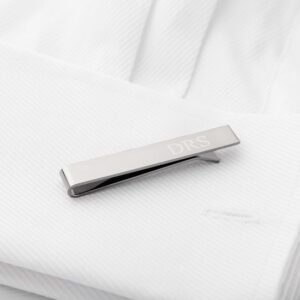 Personalized Groomsmen Silver Tie Clip (Gift Boxed)