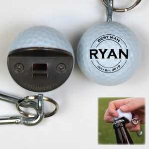 Personalized Golf Ball Bottle Opener with Custom Groomsmen Designs