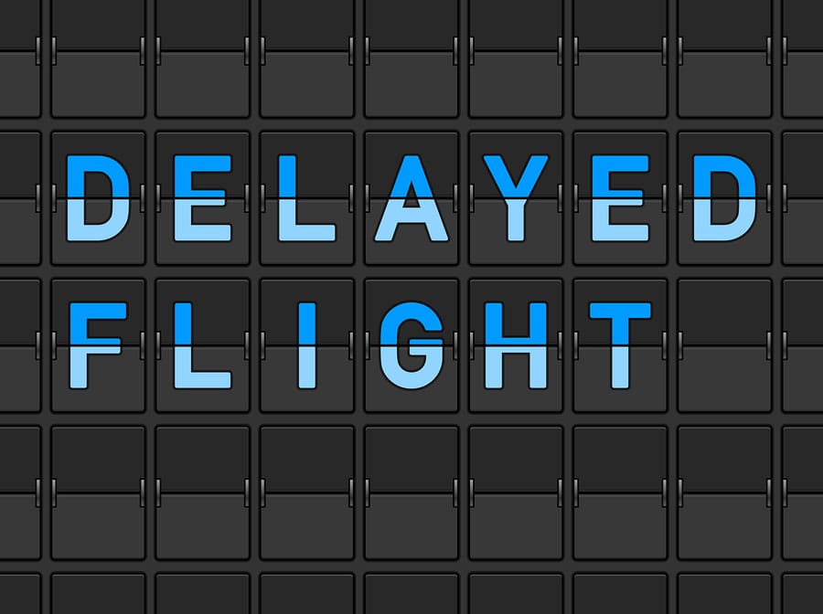 delayed flight flip board