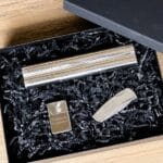 Personalized Cigar Flask & Lighter Groomsmen Gift Set (Gift Boxed)