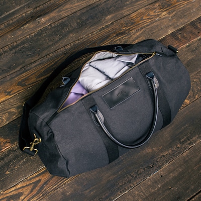 black personalized duffle bag