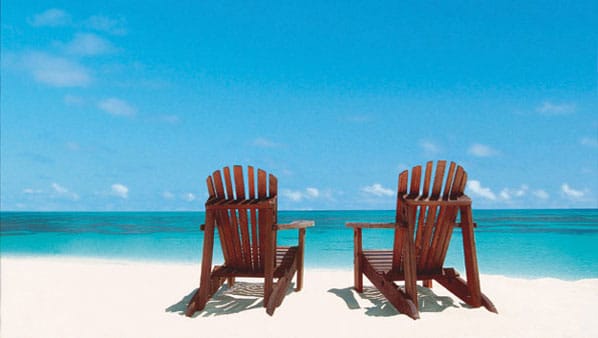honeymoon beach chairs by the ocean