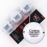 Sleeve of 3 custom groomsmen golf balls ( Straight Line Design)