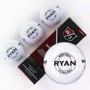 Sleeve of 3 custom groomsmen golf balls (Round Design)