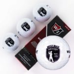 Sleeve of 3 custom groomsmen golf balls (Shield Design)