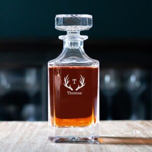 Personalized Square 25oz. Glass Whiskey Decanters