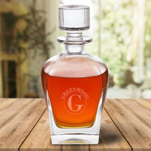 Personalized Vintage 24oz. Glass Whiskey Decanter