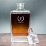 Rectangular decanter engraved for men