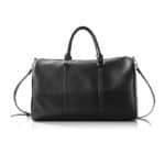Personalized Black Leather Transport Duffle Bag - Rear View
