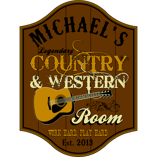 Personalized Country & Western Room Premium Wood Sign