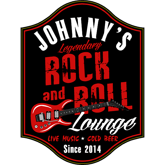 Personalized Legendary Rock & Roll Lounge Premium Wood Sign