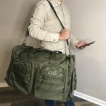 XL green military-inspired duffle bag for men
