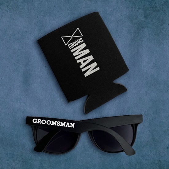 Locked and Loaded Groomsmen Gift Set (Sunglasses and Can Cooler)