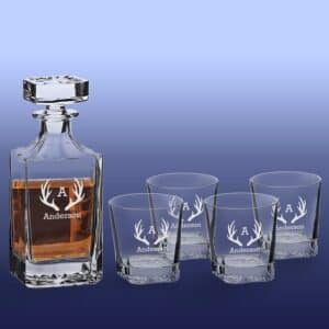 Personalized Square Whiskey Decanter Set