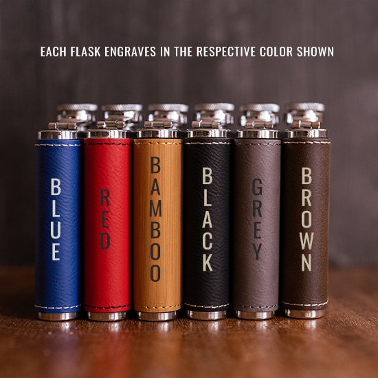 Pocket Passer groomsmen flask available leather colors