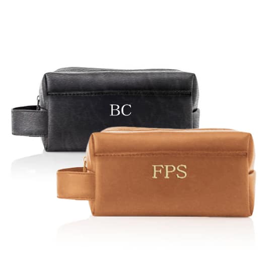 Black leather dopp kit online