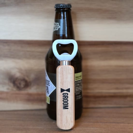 Groom Crew Wooden Bottle Opener for the Groom