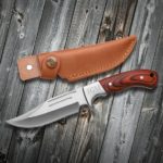 Personalized Saw Mountain Wood Handle Hunting Knife