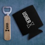 Bottle Opener Can Cooler Set for Usher
