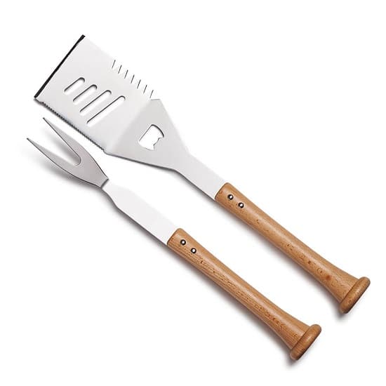 The 2pc. Baseball Bat Grilling Tool set is a great gift to engrave for your baseball loving groomsmen