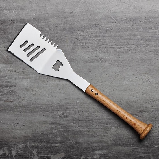 What a design. This is a bbq grill spatula made from a real baseball bat