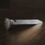 Railroad spike bottle opener engraved with 2 lines of custom text