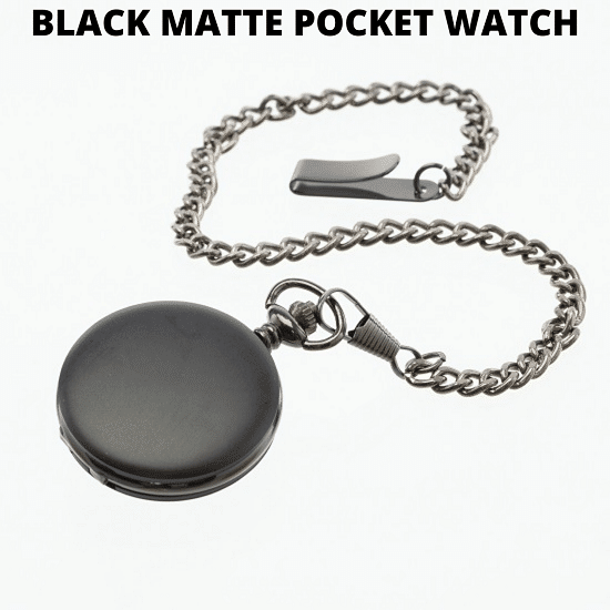 Men's black matte pocket watch