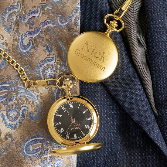 Personalized Vintage Gold Men’s Pocket Watch