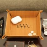 Men's engrave catch-all tray in bamboo
